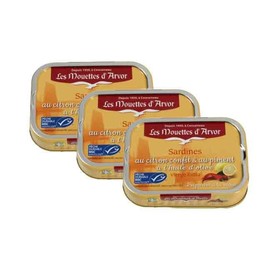 Les Mouettes d'Arvor Sardines in EVOO w/Lemon Confit and Chili Pepper 3-Pack | 3 x 115g
