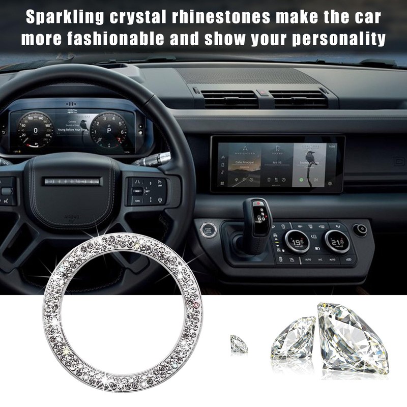 Kewucn 2 PCS Bling Crystal Double Rhinestone Car Engine Start
