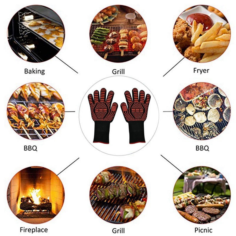 1 Pair of Fireproof High Temperature Resistant Microwave Oven Gloves