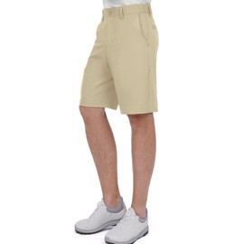 Bakery - Pantalones cortos de golf para hombre con 5 bolsillos, elásticos, ligeros, de secado rápido, ajuste relajado, parte delantera plana, pantalones cortos de trabajo casuales para hombre, Caqui