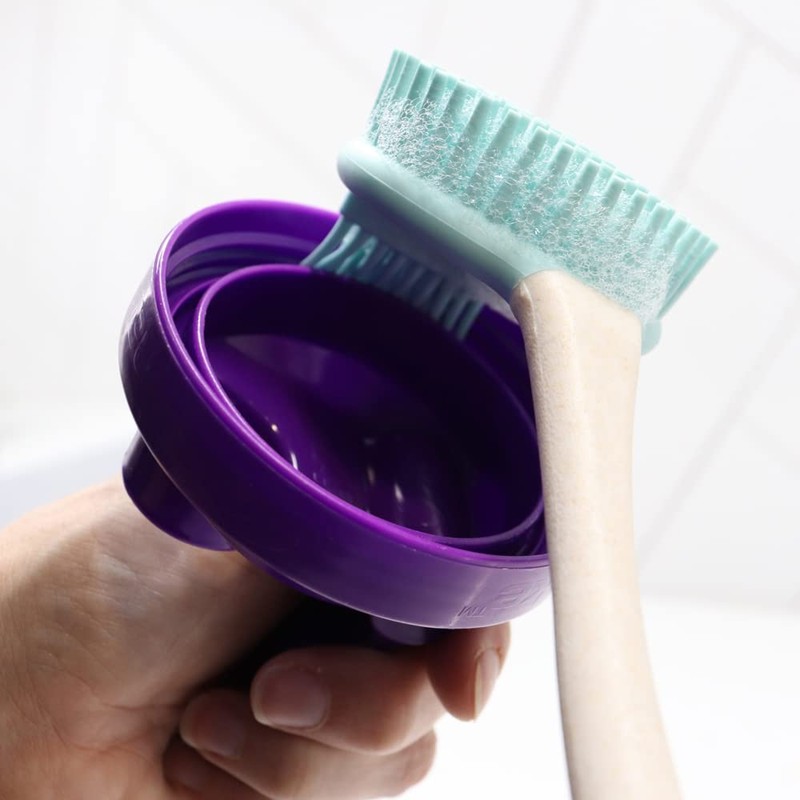 JVL Pro Clean Anti-Bacteria Rubber Dish Brush with Extra Bristles,