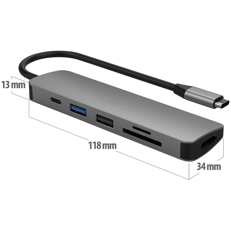 Callstel USB Hub: 6-in-1 Docking Station, 4K HDMI, USB-C, PD