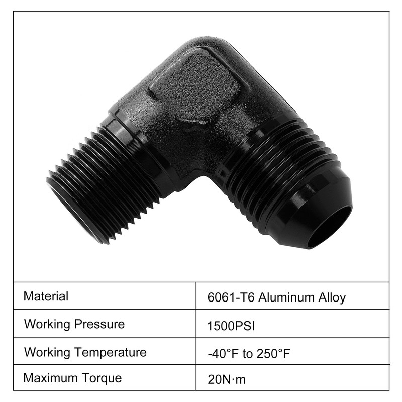 EVIL ENERGY 8AN to 3/8" NPT Male 90 Degree Fitting