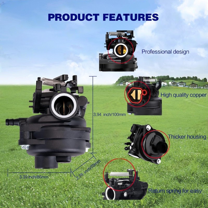 Lawn Mower Carburetor Compatible with TB110, TB200, 09P702, 103M02, 550EX,
