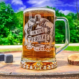 Doc Holliday Mug / In Vino Veritas / Engraved 23 oz. Glass Beer Mug / Gift for Him / Gifts for Men / Mother's Day Gift