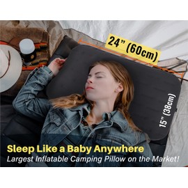 TREKOLOGY Large Camping Pillow for Adults, ALUFT Ultra Inflatable Pillows for Camping, Blow Up Pillow, Camping Travel Pillow, Camping Air Pillow Portable Pillow Camp Pillow Blow Up Cushion