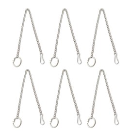 6PCS Toilet Flapper Chain 12inch, Stainless Steel Toilet Flapper Lift Chain, Universal Toilet Bowl Flush Chain Replacement with Hook and Ring Toilet Handle Beaded Chain for Most Toilet Flappers