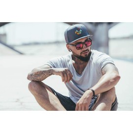 Nebelkind Snapback-Cap-Herren Damen Pixel One Grau, Einheitsgröße OneSize, Größenverstellbar, Unisex, hochwertige Basecap trendig, Streetwear Style, Baseball-Kappe mit geradem Schirm, Retro