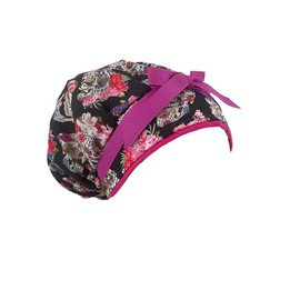 Bouffant Medical Scrub Cap - Esperanza – Sugar Skulls and Flower Crowns. Sweatband Ponytail Pouch Tie Back Hats Scrub Hats for Women & Men tie Back. Nurses Hats Ponytail Holder Dr. Hats. Long Hair
