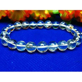 Pyrite Filled Crystal Bracelet 0.3 inch (9 mm) [T669-355]