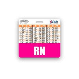 RN Badge Buddy Horizontal w/Height & Weight Conversion Charts (Standard, Pink)