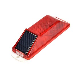 Solar Warning Light, Sensitive LED Warning Lamp Strobe Flash Warning Lamp Safety Road Signs Night Flash Traffic Light(Red)