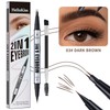 WUBLSYAN Eyebrow Pencil Curved Eyebrow Pen, Microblading Eyebrow Pen 2-in-1