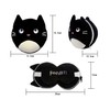 Relaxeazzz Neck Pillow with Eye Mask, Black Cat, Cute, Plush,