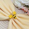 Davifina Gold Napkin Rings Set of 6,Bee Napkin Holders Metal