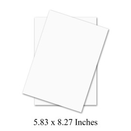A5 Premium Multi Purpose White Paper - 24 lb (90 GSM) | For Copy, Printing, Writing | 5.83" x 8.27" inches (148 x 210 mm - Half of A4) | Full ream of 250 Sheets