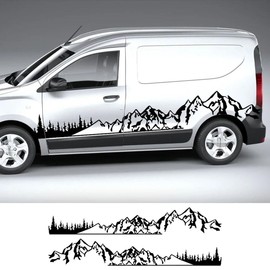 Car Stickers for Dacia Dokker Van DIY Stripes Graphics Mountain Tree Style Vinyl Decals Tuning Accessories Cover