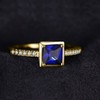 JewelryPalace Square Cut 1ct Created Sapphire Simulated Emerald Solitaire Rings