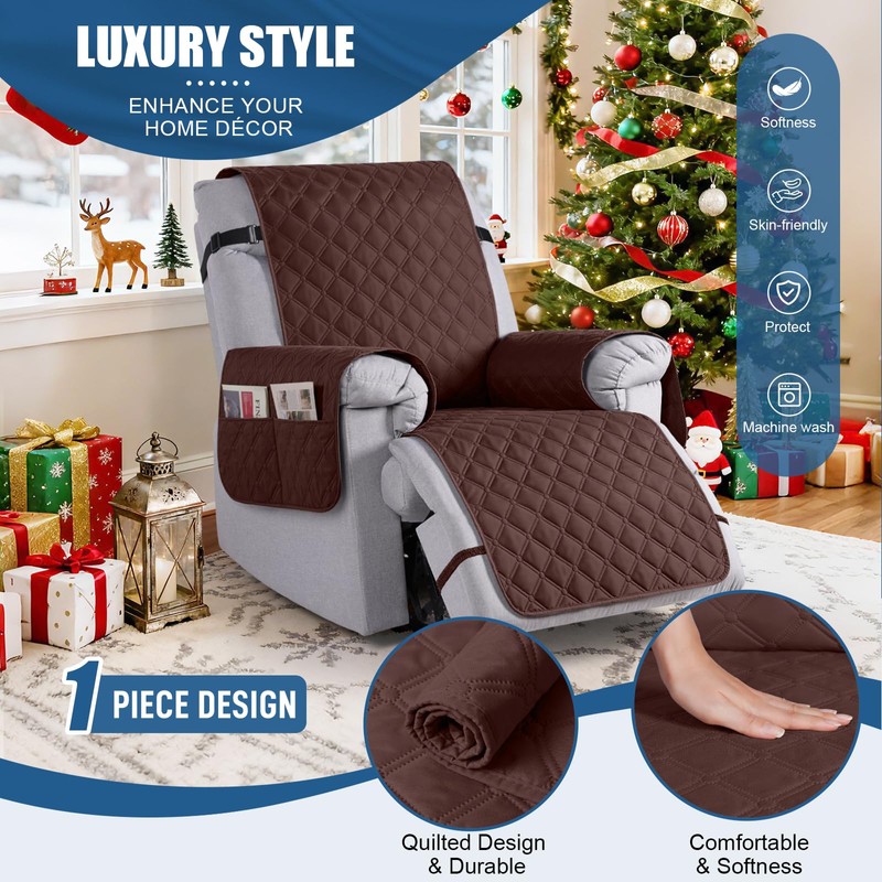 TAOCOCO 100% Waterproof Recliner Covers, Recliner Sofa Covers with Leg