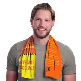 KOOLGATOR SPF 30 Cooling Towel for Face & Neck - Cooling Towels for Sports, Athletes, Gym, and Hot Weather - Men, Women & Kids, Safety Tips, 5 Pack