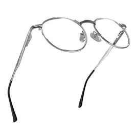 Silver Metal Wire Rimmed Round Reading Glasses Men & Women with Vintage Style & Sturdy Frame - Spring Hinges Fashion Readers - Trendy for all Face Shape Readers for Women & Men - Cheaters Glasses 2.75
