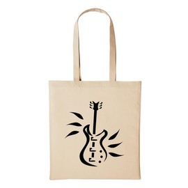 huuraa Jute Bag Electric Guitar Guitar Music Gift Idea for Men and Women Cotton Bag for Friends and Family, beige