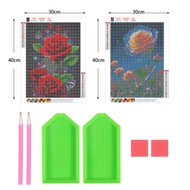 Aimorty Diamond Painting Set, Children's Diamond Painting Set, 2 Pieces 5D Diamond Painting Pictures with Diamond Painting Accessories for the Living Room, Bedroom, Office Walls