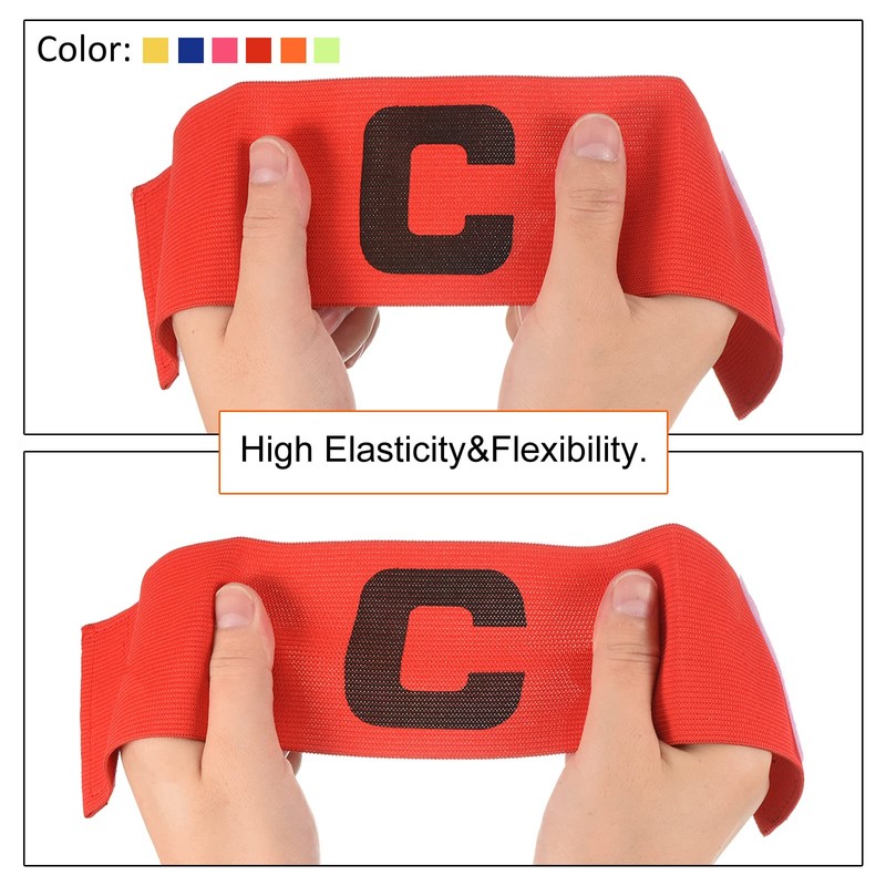 PATIKIL 11.8x2.8 Soccer Captain Armband, 4Pcs Nylon Elastic Protective Arm