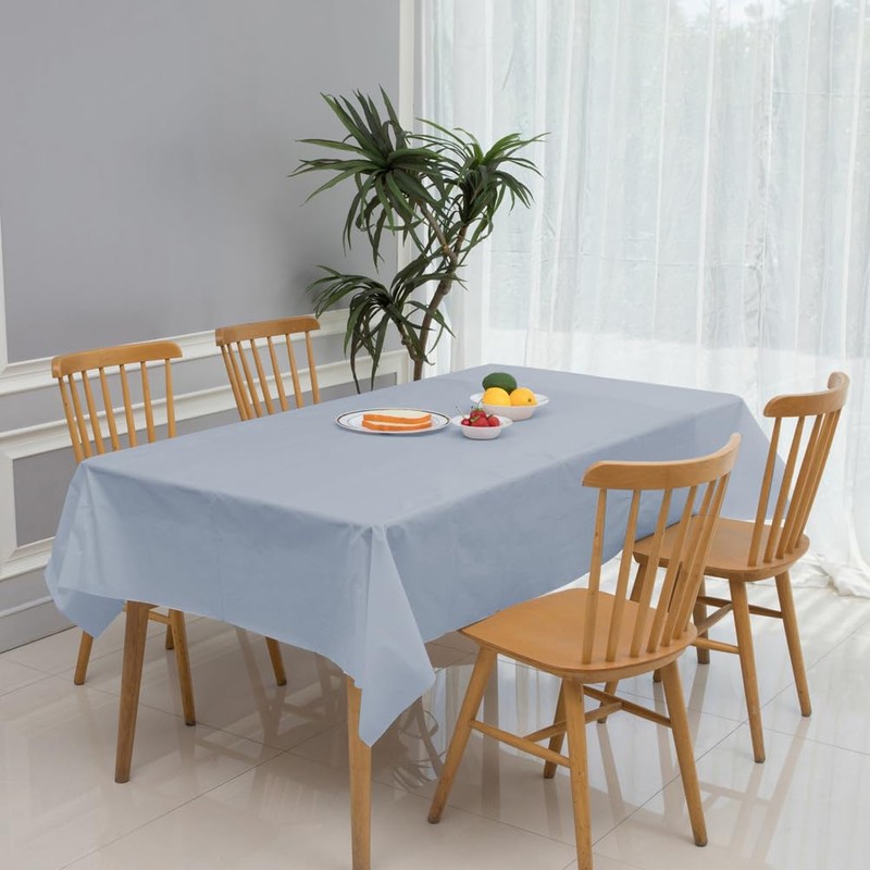 RCFFDL 3 Pack Grey Disposable Tablecloth, 54" x 108" Plastic
