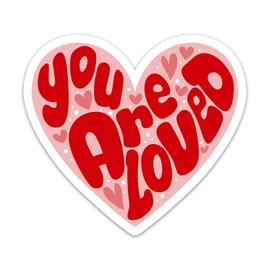 3PCs You are Loved Sticker Encouraging Heart Self-Love Affirmation Sticker Inspirational Positivity Mental Health Waterproof Vinyl Motivational Stickers for Laptop Water Bottle Tumbler 3x2.7 Inches