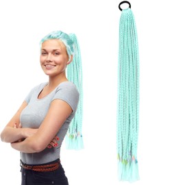 Traziewell Synthetic Hair Extensions Green Braiding Hair Bridal Hair Accessories for Women Blue Braiding Hair Colored Synthetic Braids Hair Extensions Soft Hair Extensions 2608