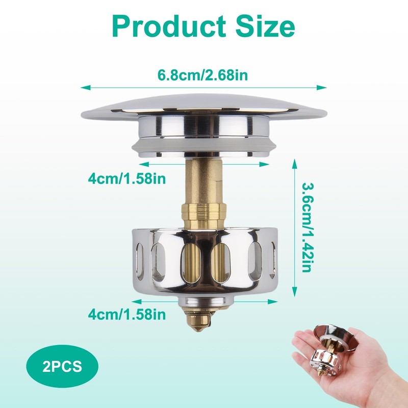 pop up sink plug replacement & Drain Stopper – Anti-Clogging