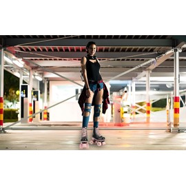 Silvertree Roller Skates for Women and Men PU Leather High-top Adult Roller Derby Skates Wheels Light Up Roller Skate Four-Wheel Shiny Roller Skates for Girls Boys Unisex (US:5.5)