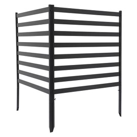 Air Conditioner Fence for Outdoor Units, 38''W x 51''H Privacy Screens Fence Panels with Metal Stakes, PVC Trash Can Enclosure, Decorative Garden Fences for Patio Lawn AC Unit Pool Pump (Black)