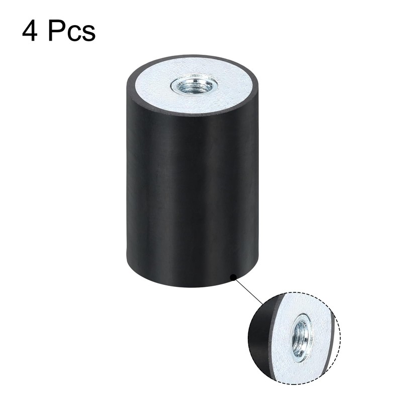 sourcing map 4Pcs 20 x 30mm M5 Thread Female Rubber