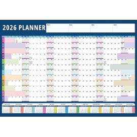 2026 Wall Planner A2 UK Wall Calendar 2026 YA2early Wall Planner Large Calendar From Jan To Dec Office Home Weekends highlighted Folded With Extra Notes Space 42 x 59.4 CM
