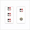 RiteAV 4 Port Speaker Wire Plug Jack Wall Plate with 1 RCA for Subwoofer - 2 Gang [Screwless White]