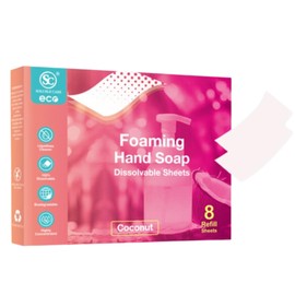 Eco-Friendly Foaming Hand Soap 8 Dissolvable Sheets - Highly Concentrated Decontamination with Nursing and Moisturizing Formula, Rich Foaming Lather, Fresh Fragrance, by Soluble Care