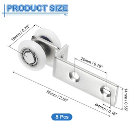sourcing map 8Pcs Curtain Hanging Wheel, Window Track Rollers Smoothly Bearing Pulley, Silver