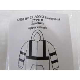 PIP ANSI TYPE R CLASS 3 HI-VISIBILITY HOODED ZIPPER SWEATSHIRT, XL, 323-HSSELY