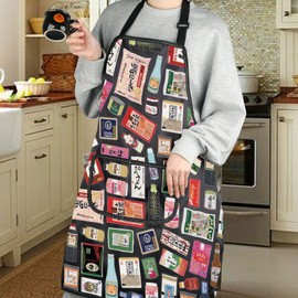 G2TUP Japanese Food Gift Asian Cooking Apron With Pockets Japan Foodie Gift Japanese Cuisine Gift Japanese Kitchen Gift (Japan Foodie -a)