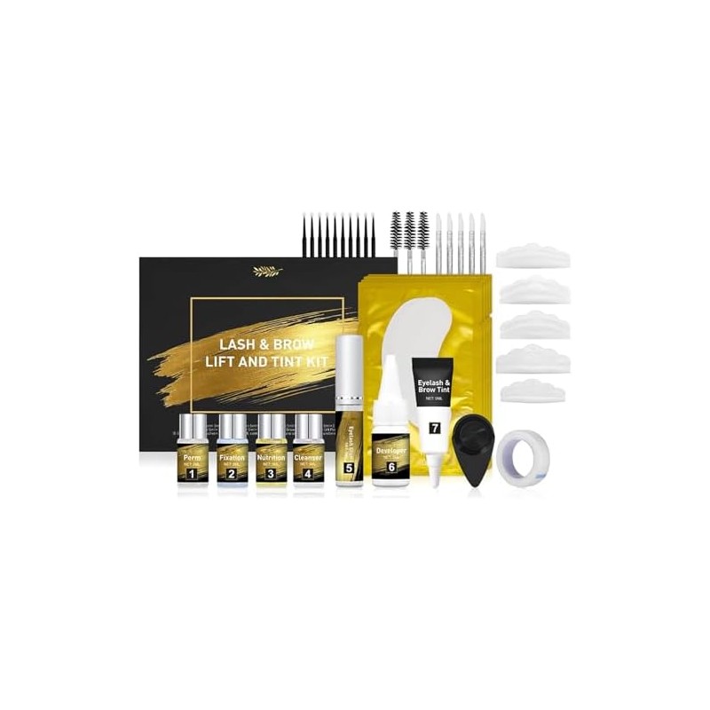 Kit de Levantamiento de Pestañas, 2-en-1 Cejas y Pestañas Lamination
