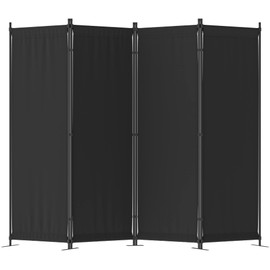 Morngardo Room Divider, Folding Privacy Screens, 4 Panel Room Partitions, 88" Foldable Wall Dividers, Portable Separating for Home Office Bedroom Dorm Decor (Black)