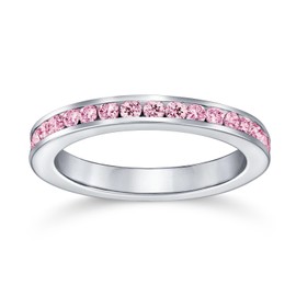 Bling Jewelry Sterling Silver Simulated Pink Tourmaline CZ Ring