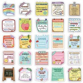 Mental Health Stickers 54 Pcs Journal Stickers Quote Sticker Waterproof Vinyl Inspirational Affirmation Sticker for Adults Teens Kindle Laptop Scrapbook Journal Water Bottle