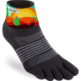 Injinji Toe Socks Women's Trail Midweight Mini Crew Mirage XS/S, black/multi-coloured polka dots