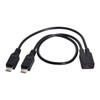 cablecc Micro USB Female to 2X Micro USB Male Splitter