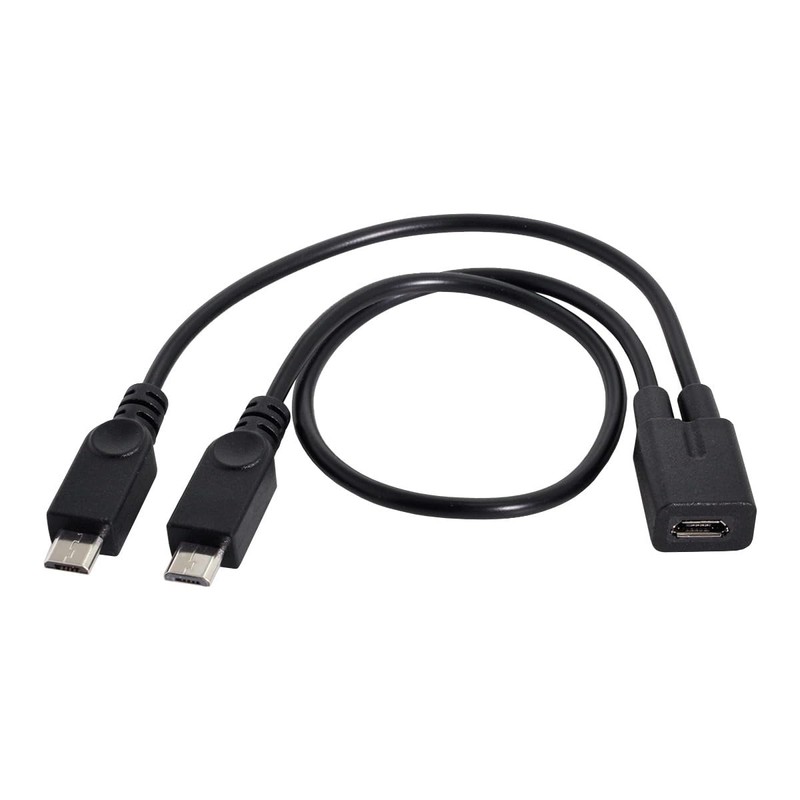 cablecc Micro USB Female to 2X Micro USB Male Splitter