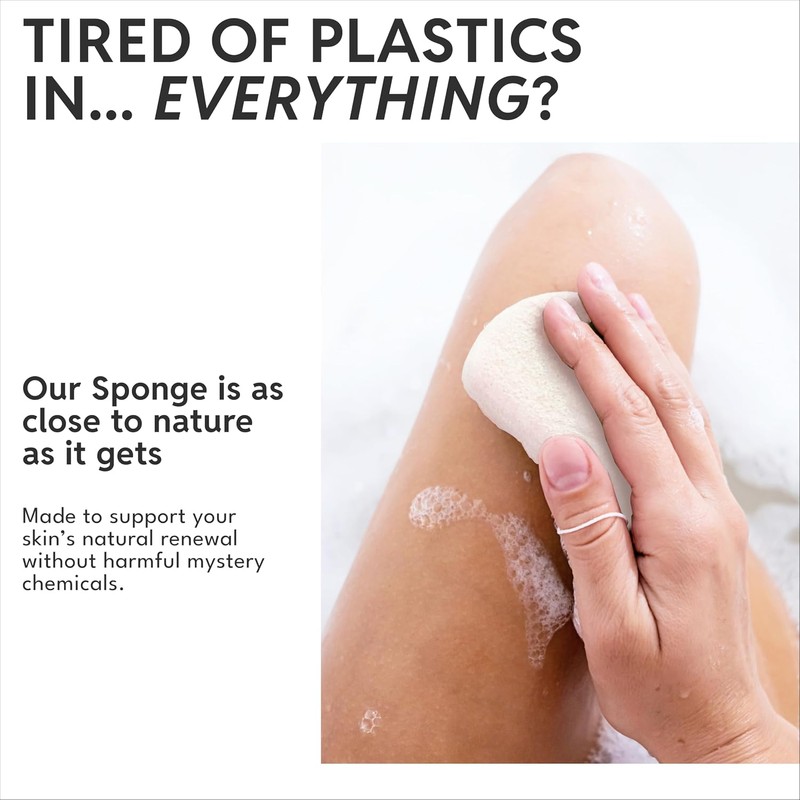 Esponjas Konjac Corporales (Paquete de 2) Exfoliantes de Nuez 100%