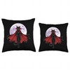 Vampire Cat with Cape and Full Moon Throw Pillow
